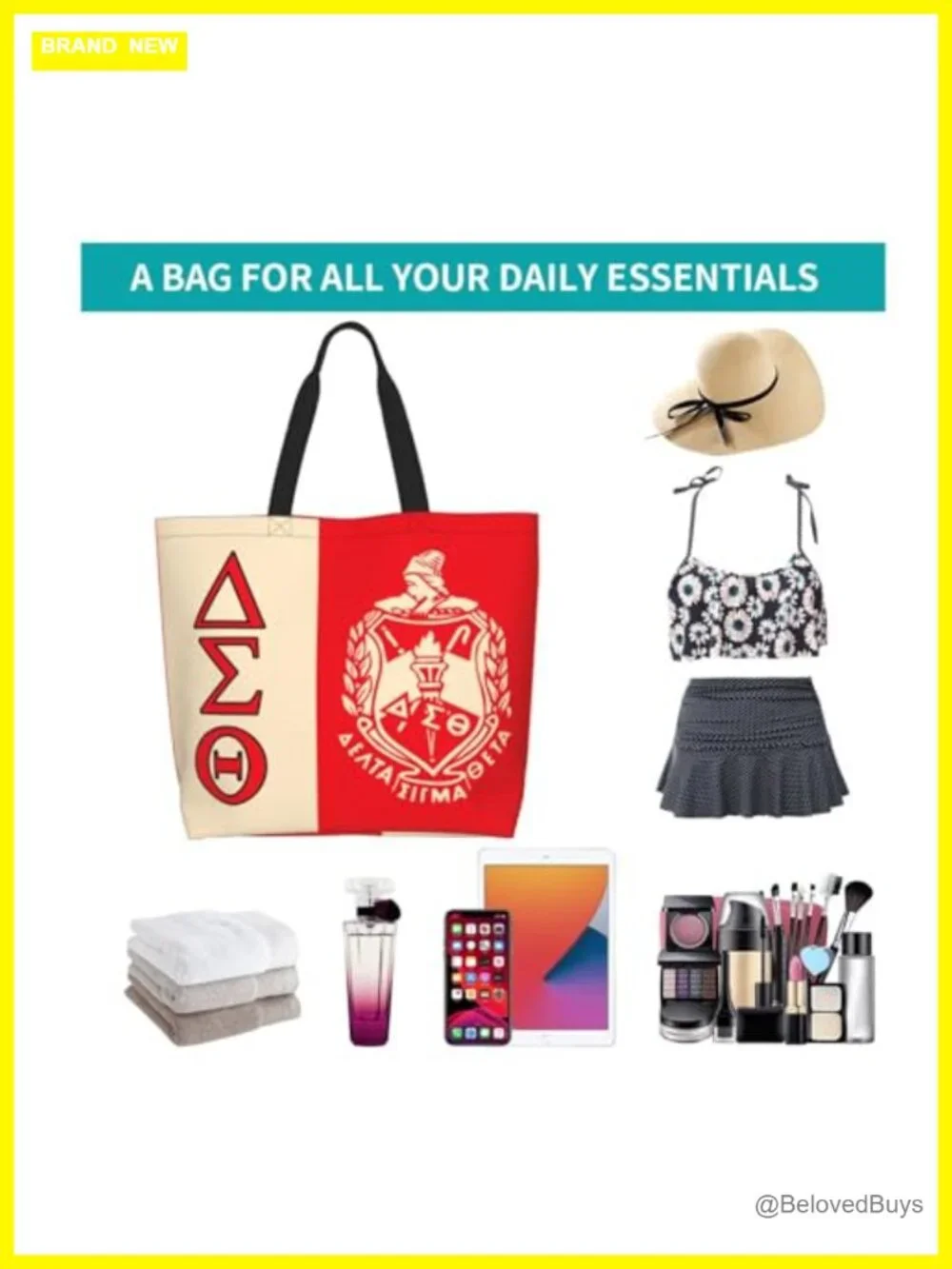 Large Capacity Shopping Tote Bag, Polyester, Adjustable Strap, Water-Resistant,